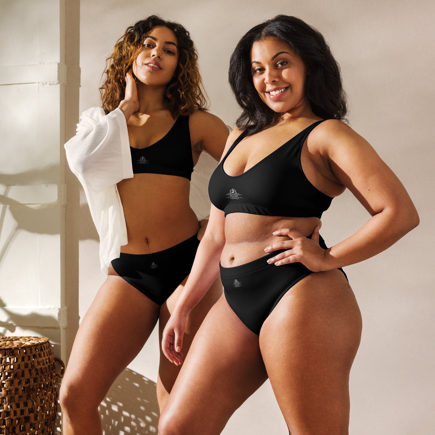 Plush Elegance High-Waisted Bikini