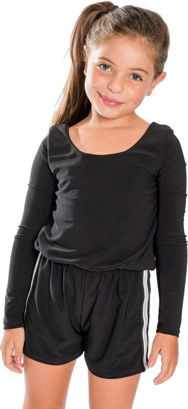 KIDS STRIPE SIDE LONG SLEEVE ROMPER