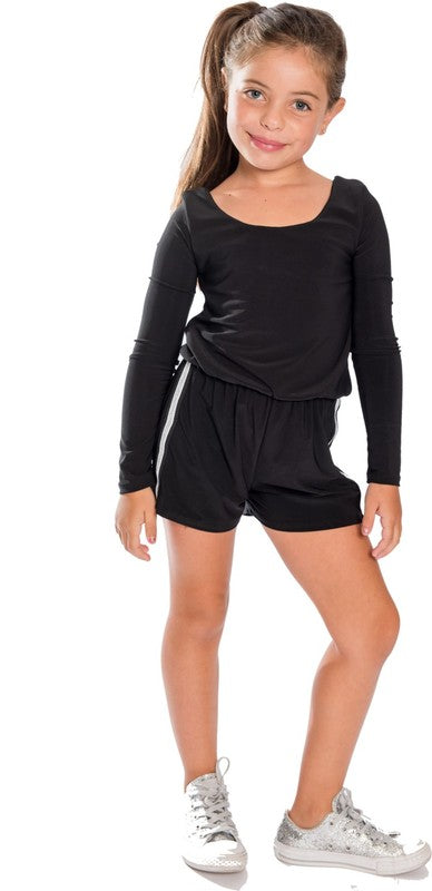 KIDS STRIPE SIDE LONG SLEEVE ROMPER