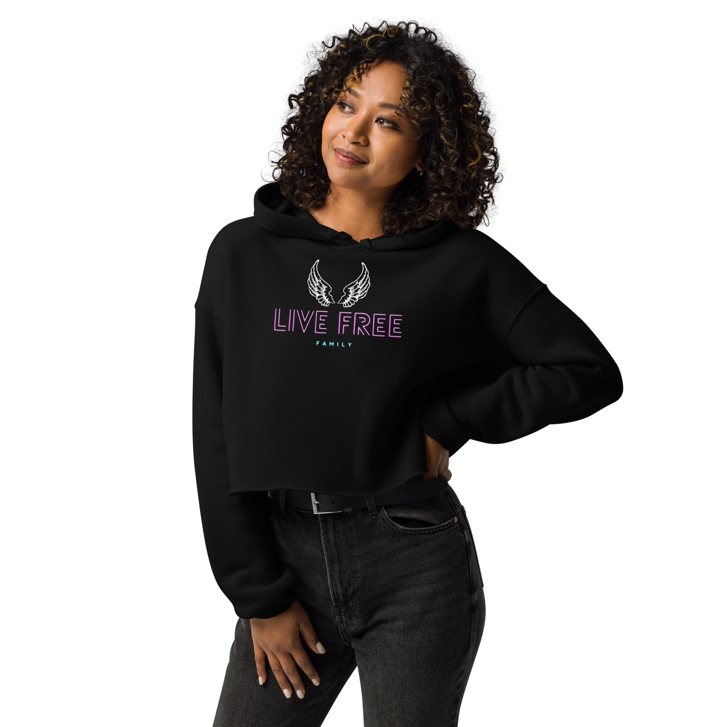 Live Free Crop Hoodie